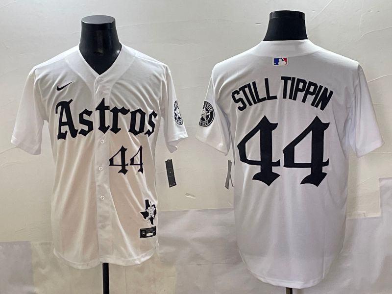Men 2025 Houston Astros #44 Still Tippin White Five generations Joint Name Nike MLB Jersey style 6->houston astros->MLB Jersey
